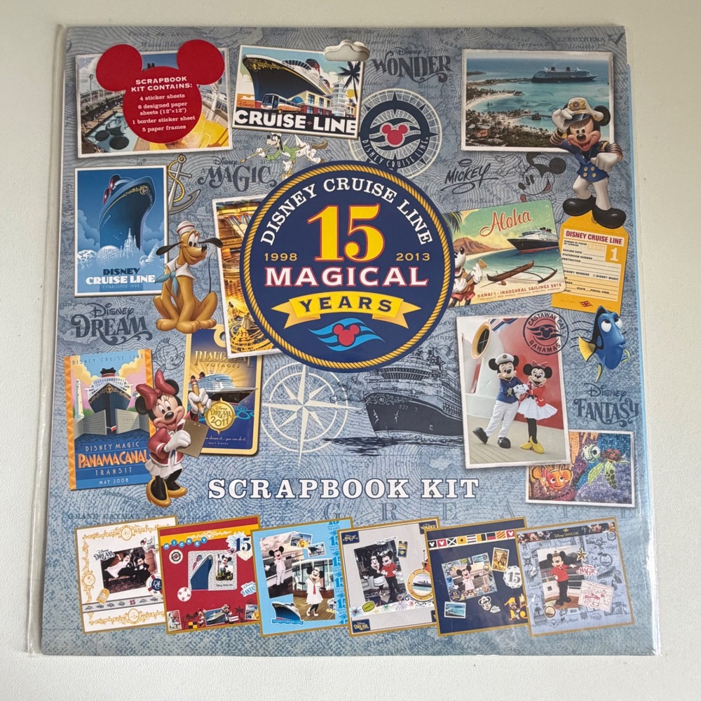 Disney Cruise Scrapbooking Kit Lot of 6 Disneyana Paper Craft Mixed Sealed/Open - Picture 4 of 11